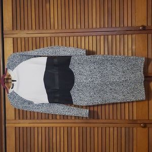 Bebe Long Sleeve Black & White Dress